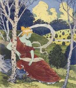 森の中で、「L&39;Estampe Moderne」から、パリ1897-99を公開 作： Eugene Grasset